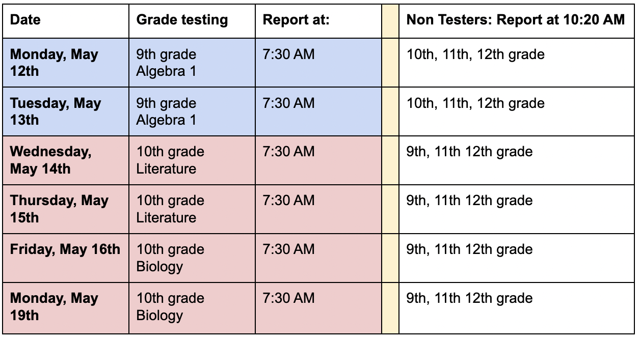 Keystone Schedule