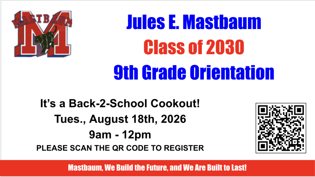 9th Grade Orientation Cook Out Announcement